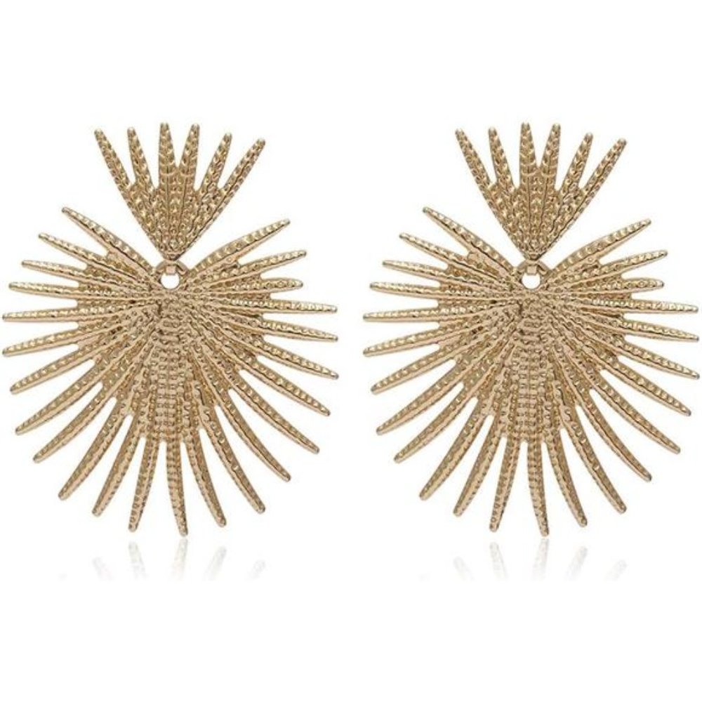 Heart Earrings Geometric Exaggerated Earrings Jewelry for Women and Girls (Gold)
